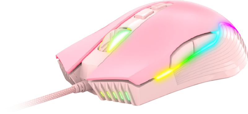 USB RGB Optical Gaming Mouse - 6400dpi (Pink)