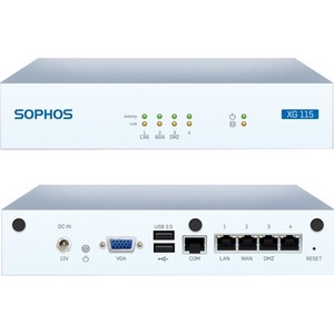 Sophos XG 115 Network Security/Firewall Appliance - 4 Port - 1000Base-T - Gigabit Ethernet - 4 x RJ-45 - Desktop, Rack-mountable
