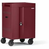 Bretford CUBE Cart Mini - Pre-Wired TVCM20USBC - 4 Casters - Maroon - For 20 Devices