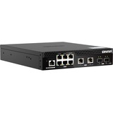 QNAP 10GbE and 2.5GbE Layer 2 Web Managed Switch for SMB Network Deployment - 8 Ports - Manageable - 10 Gigabit Ethernet, 2.5 Gigabit Ethernet - 10GBase-T, 10GBase-X, 2.5GBase-T - 2 Layer Supported - Modular - 40 W Power Consumption - Twisted Pair, Optical Fiber - Rack-mountable - 2 Year Limited Warranty