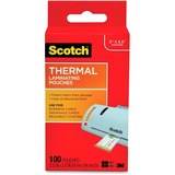 Scotch Thermal Laminating Pouches - Laminating Pouch/Sheet Size: 2.30" Width x 3.70" Length x 5 mil Thickness - Glossy - for Business Card, Photo, Document, Lists, Coupon, Punch Card - Double Sided, Moisture Resistant, Photo-safe - Clear - 100 / Pack