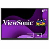 ViewSonic VG1656-2K 16 Inch WQXGA 1600p IPS Portable Monitor with 2 Way Powered 65W USB C, and Built-in Stand with Smart Cover