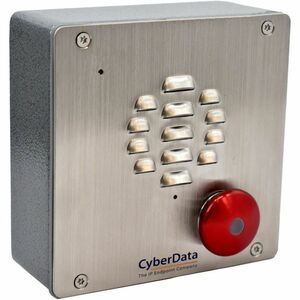 CyberData Intercom Sub Station - Cable - Wall Mount, Goose-neck Mount, Surface Mount for Residential, Session Border Controller (SBC), Door Entry, Access Control, VoIP Phone System, Medical Facility, Warehouse, Parking Lot, Shipyard, Factory, Outdoor - Red - TAA Compliant