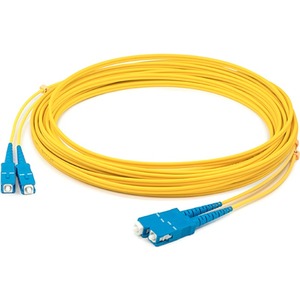 AddOn 34m SC to SC Yellow OS2 Duplex OFNP (Plenum-Rated) SMF Fiber Patch Cable