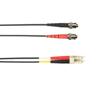Black Box Fiber Optic Duplex Patch Network Cable - 16.40 ft Fiber Optic Network Cable for Network Device - First End: 2 x ST Network - Male - Second End: 2 x LC Network - Male - 10 Gbit/s - Patch Cable - OFNP - 50/125 &micro;m - Black - TAA Compliant