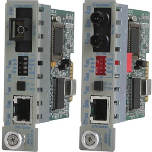 Omnitron Systems 10/100BASE-T UTP to 100BASE-X Ethernet Media Converter - 1 x Network (RJ-45) - 1 x SC Ports - 1310 nm Fiber - 100Base-FX, 10/100Base-TX - 30 km - Internal