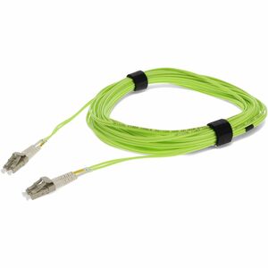 AddOn 5m LC to LC Lime Green OM5 Duplex OFNR (Riser-Rated) TAA Fiber Patch Cable