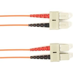 Black Box Fiber Optic Duplex Patch Network Cable - 6.50 ft Fiber Optic Network Cable for Network Device - First End: 2 x SC Network - Male - Second End: 2 x SC Network - Male - 10 Gbit/s - Patch Cable - OFNP - Orange - TAA Compliant