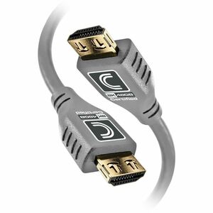 Comprehensive MicroFlex Pro AV/IT Integrator HDMI A/V Cable - 3 ft HDMI A/V Cable for Audio/Video Device - First End: 1 x 19-pin HDMI 2.1 Type A Digital Audio/Video - Male - Second End: 1 x 19-pin HDMI 2.1 Type A Digital Audio/Video - Male - 48 Gbit/s - Supports up to 7680 x 4320 - Shielding - Gold Plated Connector - Xtraflex - 30 AWG - Gray