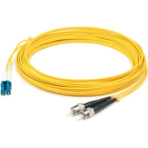 AddOn 13m ST to LC Yellow OS2 Duplex OFNP (Plenum-Rated) SMF Fiber Patch Cable