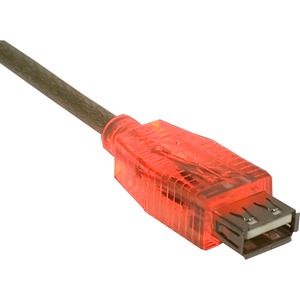 QVS USB Power Charger & Sync Lighted Extension Cable for Smartphone & Tablet - 10 ft USB Data Transfer Cable for iPod, iPhone, iPad, Smartphone, Tablet - First End: 1 x USB 2.0 Type A - Male - Second End: 1 x USB 2.0 Type A - Female - Extension Cable - Shielding - Translucent