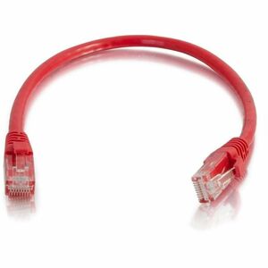Quiktron 3Ft Q-Series Cat6A Snagless (UTP) Ethernet Network Patch Cable, CM Rated - Red