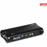 TRENDnet 4-Port USB KVM Switch With Audio, Control Up To 4 Computers, Windows, Linux, Mac OS Compliant, 2048 x 1526 VGA Resolution, Plug and Play, USB Powered, KVM Cables Included, Black, TK-409K