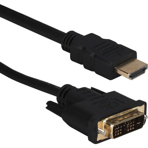QVS HDMI Male to DVI Male HDTV/Flat Panel Digital Video Cable - 6.56 ft DVI/HDMI Video Cable for TV, Monitor, Video Device - First End: 1 x 19-pin HDMI Digital Audio/Video - Male - Second End: 1 x 24-pin DVI-D Digital Video - Male - Shielding - Gold Plated Contact - Black