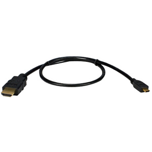 QVS High Speed HDMI to Micro-HDMI with Ethernet 1080p HD Cable - 3.28 ft HDMI A/V Cable for Audio/Video Device, Camcorder, Cellular Phone, Camera, TV, Projector, Tablet PC - First End: 1 x 19-pin HDMI Type A Digital Audio/Video - Male - Second End: 1 x 19-pin Micro HDMI Type D Digital Audio/Video - Male - Shielding - Gold Plated Contact - Black