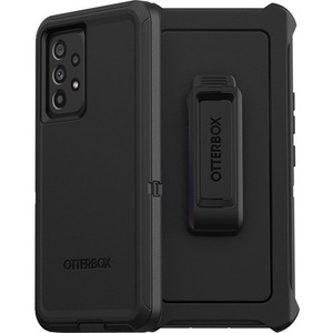 OtterBox Defender Rugged Carrying Case (Holster) Samsung Galaxy A53 5G Smartphone - Black - Dust Resistant Port, Lint Resistant Port, Dirt Resistant Port, Scrape Resistant, Dirt Resistant, Bump Resistant, Clog Resistant Port, Drop Resistant - Plastic, Synthetic Rubber Body - Holster - 6.9" Height x 3.7" Width x 1.3" Depth - 1 Unit