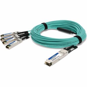 AddOn Cisco® Compatible TAA Compliant 40GBase-AOC QSFP+ to 4xSFP+ Active Optical Cable (850nm, MMF, 25m)