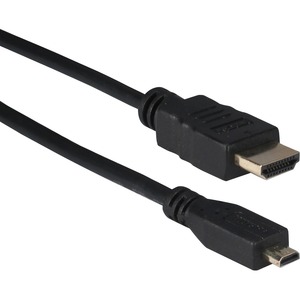 QVS High Speed HDMI to Micro-HDMI with Ethernet 1080p HD Cable - 6.56 ft HDMI A/V Cable for Audio/Video Device, Camcorder, Cellular Phone, Camera, TV, Projector, Tablet PC - First End: 1 x 19-pin HDMI Type A Digital Audio/Video - Male - Second End: 1 x 19-pin Micro HDMI Type D Digital Audio/Video - Male - Shielding - Gold Plated Contact - Black