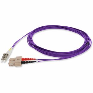 AddOn 1m SC to LC Purple OM1 Duplex OFNR (Riser-Rated) MMF Fiber Patch Cable