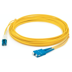 AddOn 77m SC to LC Yellow OS2 Duplex OFNR (Riser-Rated) SMF Fiber Patch Cable
