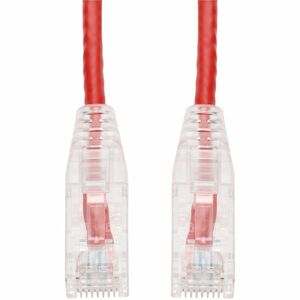 AddOn 7ft Red CAT 6A Slim PVC Ethernet Cable Snagless Clear-Claw TAA RJ-45 M/M