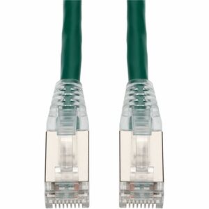 AddOn 15ft Green CAT 6A Shielded Plenum-Rated Ethernet Cable Snagless Easy Clear Boot RJ-45 M/M