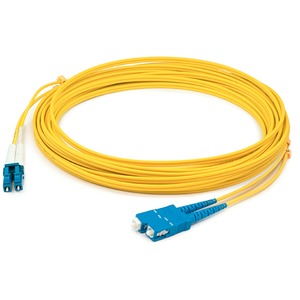 AddOn 29m SC to LC Yellow OS2 Duplex OFNP (Plenum-Rated) SMF Fiber Patch Cable