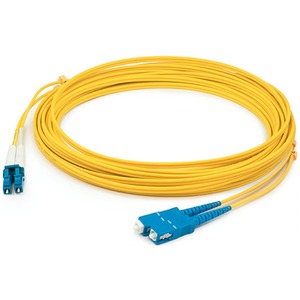 AddOn 92m SC to LC Yellow OS2 Duplex OFNR (Riser-Rated) SMF Fiber Patch Cable