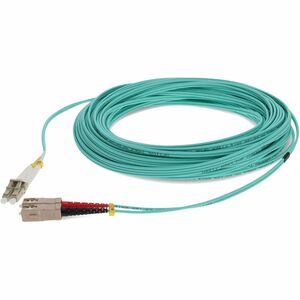 AddOn 46m SC to LC Aqua OM4 Duplex OFNR (Riser-Rated) Fiber Patch Cable