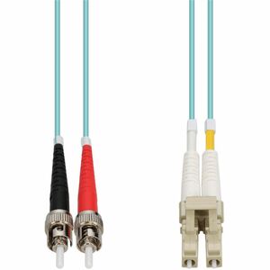 AddOn 0.5m ST to LC Aqua OM4 Duplex LSZH Fiber Patch Cable