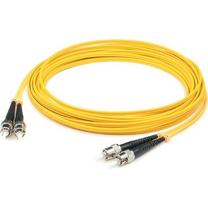 AddOn 91m ST to ST Yellow OS2 Duplex OFNP (Plenum-Rated) SMF Fiber Patch Cable