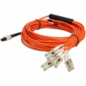 AddOn 3m MPO/UPC to 4xLC/UPC Duplex Orange OM1 OFNR (Riser-Rated) 8-Strand MMF Fiber Fanout Cable