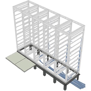Middle Atlantic Riser Base, 4 Bay, 32"D, BGR Racks - Black Powder Coat - Steel