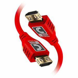 Comprehensive MicroFlex Pro AV/IT Integrator HDMI Audio/Video Cable - 6 ft HDMI A/V Cable for Audio/Video Device - First End: 1 x 19-pin HDMI 2.1 Type A Digital Audio/Video - Male - Second End: 1 x 19-pin HDMI 2.1 Type A Digital Audio/Video - Male - 48 Gbit/s - Supports up to 7680 x 4320 - Shielding - Gold Plated Connector - Xtraflex, VW-1 - 30 AWG - Red