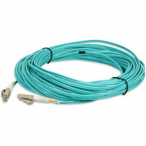 AddOn 38m LC to LC Aqua OM4 Duplex OFNP (Plenum-Rated) Fiber Patch Cable