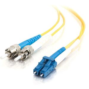 C2G 2m LC-ST 9/125 OS1 Duplex Singlemode PVC Fiber Optic Cable (USA-Made) - Yellow