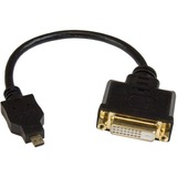 StarTech.com Micro HDMI to DVI Adapter, Micro HDMI to DVI Converter, Micro HDMI Type-D Device to DVI-D Monitor/Display, 8in (20cm) Cable