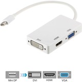 Axiom 3-in-1 Mini DisplayPort to HDMI, VGA and DVI Video Adapter