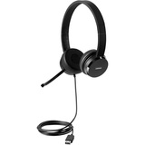 Lenovo 100 Headset - Stereo - USB 2.0 - Wired - 32 Ohm - 20 Hz to 20 kHz - Over-the-head - Binaural - Supra-aural - 5.91 ft Cable - Directional Microphone - Noise Canceling - Black
