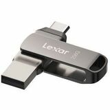 Lexar JumpDrive Dual Drive D400 USB 3.1 Type-C - 256 GB - USB 3.1 (Gen 1) Type C, USB 3.1 (Gen 1) Type A - 130 MB/s Read Speed - Silver - 256-bit AES - 5 Year Warranty