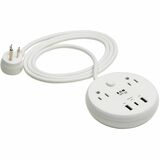 Eaton Tripp Lite Series Safe-IT 57W 2-Outlet Surge Protector - 5-15R Outlets, 3 USB Ports, 8 ft. (2.4 m) Cord, 300 Joules, Antimicrobial Protection, White