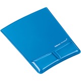 Fellowes Mouse Pad / Wrist Support with Microban&reg; Protection - 0.88" Height x 8.25" Width x 9.88" Depth - Blue - Polyurethane - 1