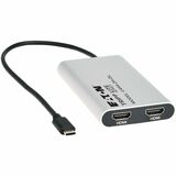 Eaton Tripp Lite Series USB-C Adapter, Dual Display - 4K 60 Hz HDMI, 100W PD Passthrough, Silver, TAA