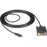 Black Box USB-C Adapter Cable - USB-C to DVI Adapter, 1080p @ 60Hz, DP 1.2 Alt Mode - 10 ft DVI-D/USB-C Video Cable for Video Device, Notebook, Tablet, Smartphone, Monitor, Projector - First End: 1 x USB Type C - Male - Second End: 1 x DVI-D (Dual-Link) Digital Video - Male - Supports up to 1920 x 1200