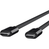 Belkin Thunderbolt 3 Cable (USB-C to USB-C, 100W) - 1.60 ft Thunderbolt 3/USB-C Video/Data Transfer Cable for Video Device, Hard Drive, MacBook Pro, iMac, MacBook Air, iPad Pro, iPad mini - First End: 1 x USB Type C - Male - Second End: 1 x USB Type C - Male - 40 Gbit/s - Black - 1