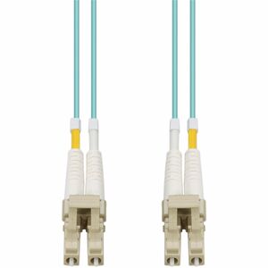 AddOn 120m LC to LC Aqua OM4 Duplex OFNP (Plenum-Rated) Fiber Patch Cable