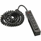 Eaton Tripp Lite Series Safe-IT 6-Outlet Surge Protector - 10 ft. Spiral Cord, 5-15P Plug, 300 Joules, Antimicrobial Protection, Black