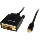 StarTech.com 6ft Mini DisplayPort to DVI Cable, Mini DP to DVI-D Adapter/Converter Cable, 1080p Video, mDP 1.2 to DVI Monitor/Display - 6ft Passive Mini DP to DVI-D single-link cable 1080p 60Hz; mDP 1.2 HBR2; EDID - Mini DisplayPort to DVI cable converter connects mDP++ source to DVI monitor/display - Video adapter cable prevents signal loss - Works w/Thunderbolt 1/2 - OS independent