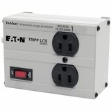 Eaton Tripp Lite Series Isobar 2-Outlet Surge Protector, 6 ft. Cord with Right-Angle Plug, 1410 Joules, Metal Housing - Receptacles: 2 x NEMA 5-15R - 1410J