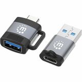 Manhattan 2-Piece Set: USB-C to USB-A & USB-A to USB-C Adapters